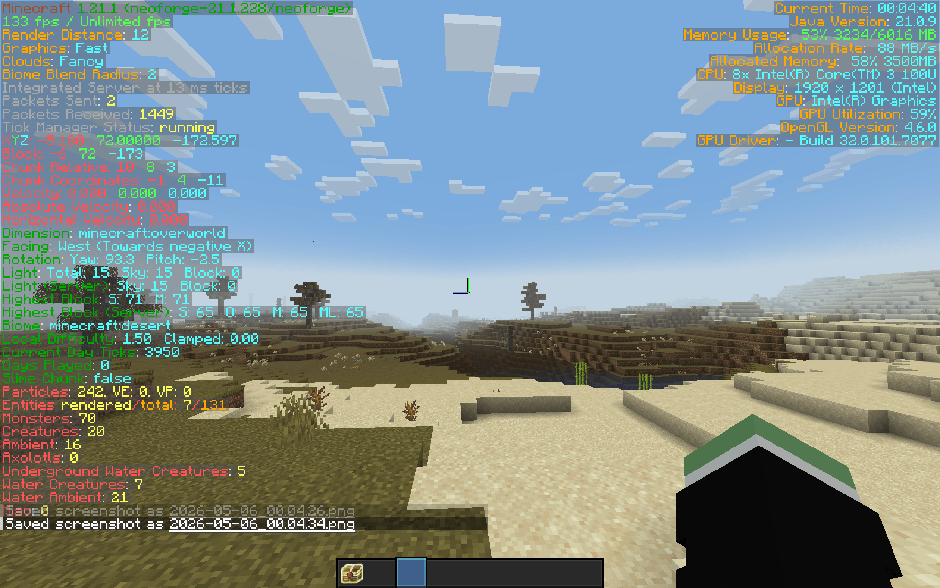 Runs at around 130 FPS on a school laptop with an Intel Core 3 100U and integrated graphics.