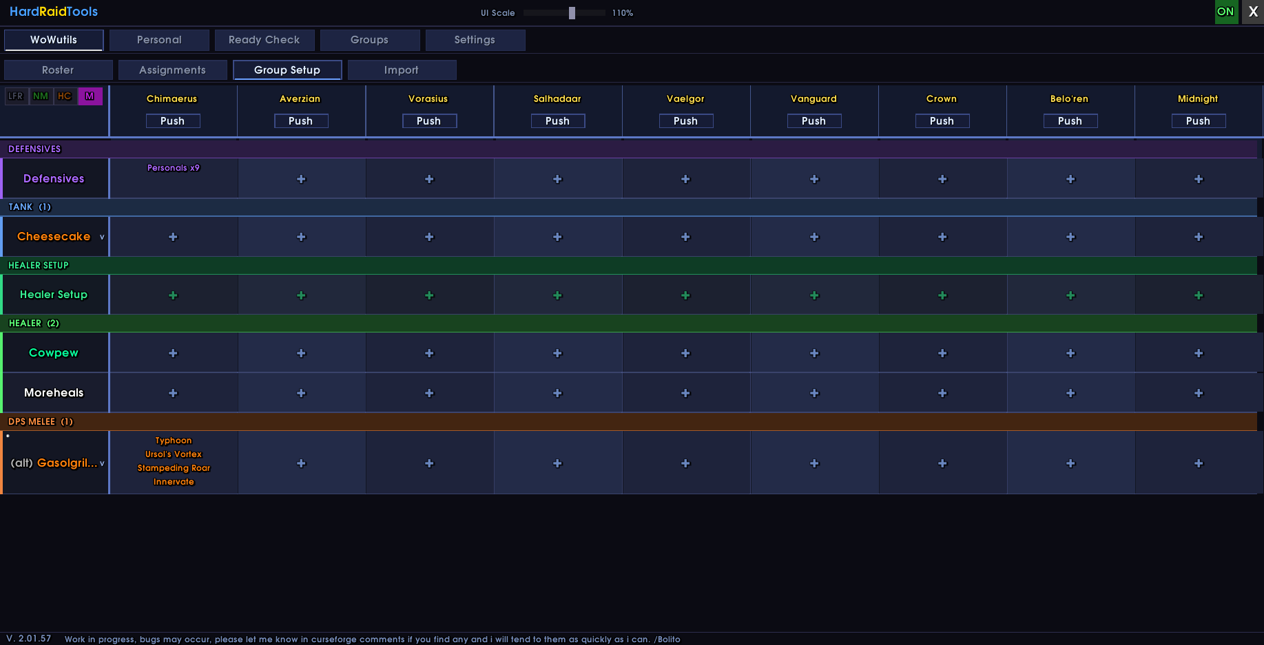 Group setup