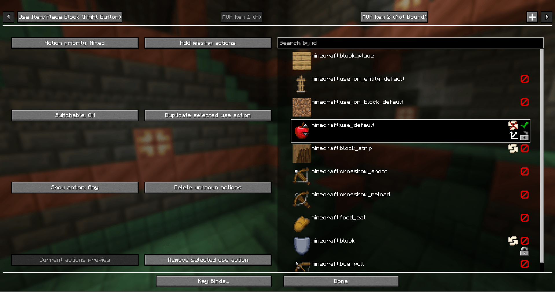 Customizing one of the additional use keys
