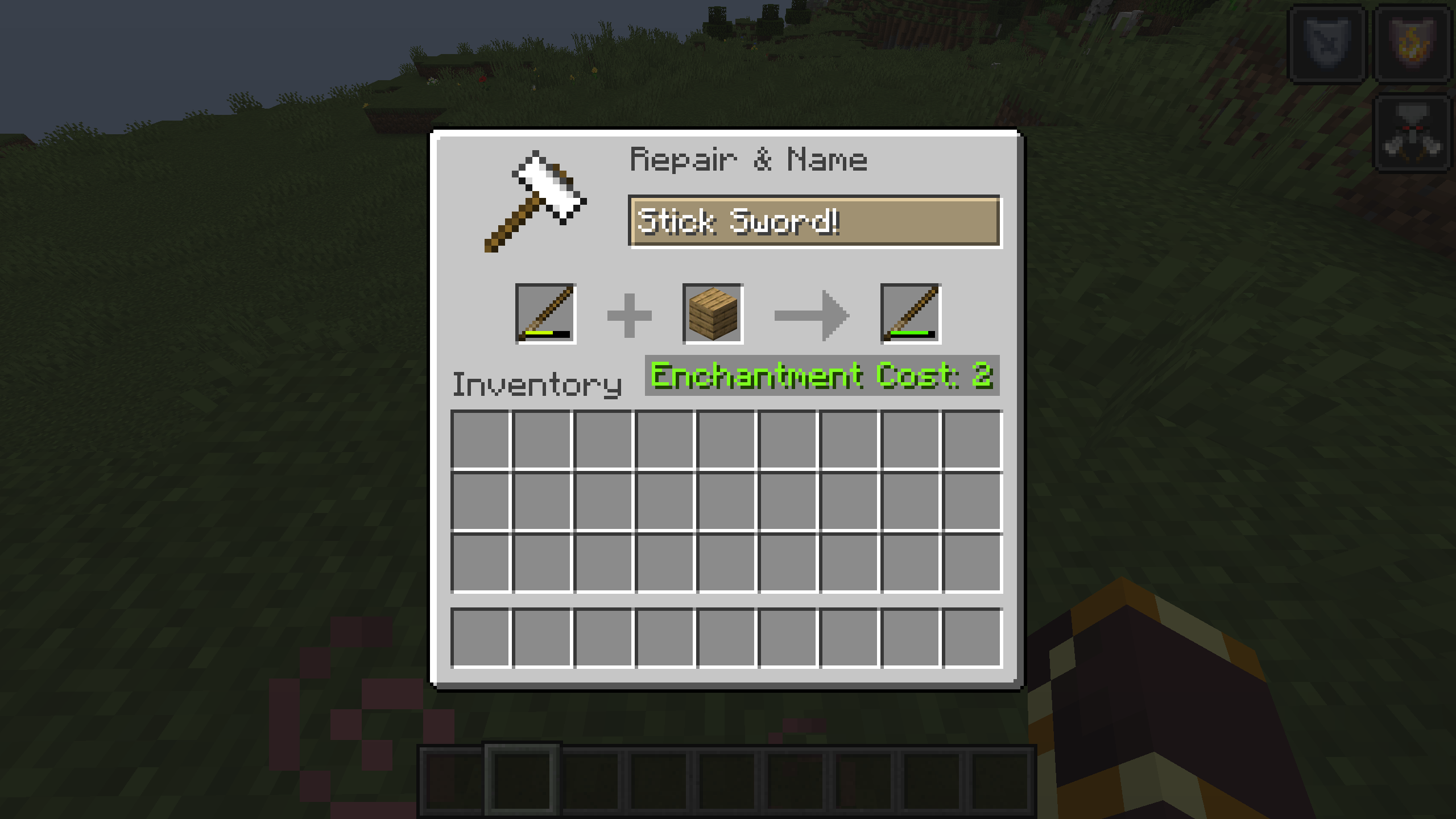 It's not actually called a Stick Sword! in game, it's still called the Wooden Sword.