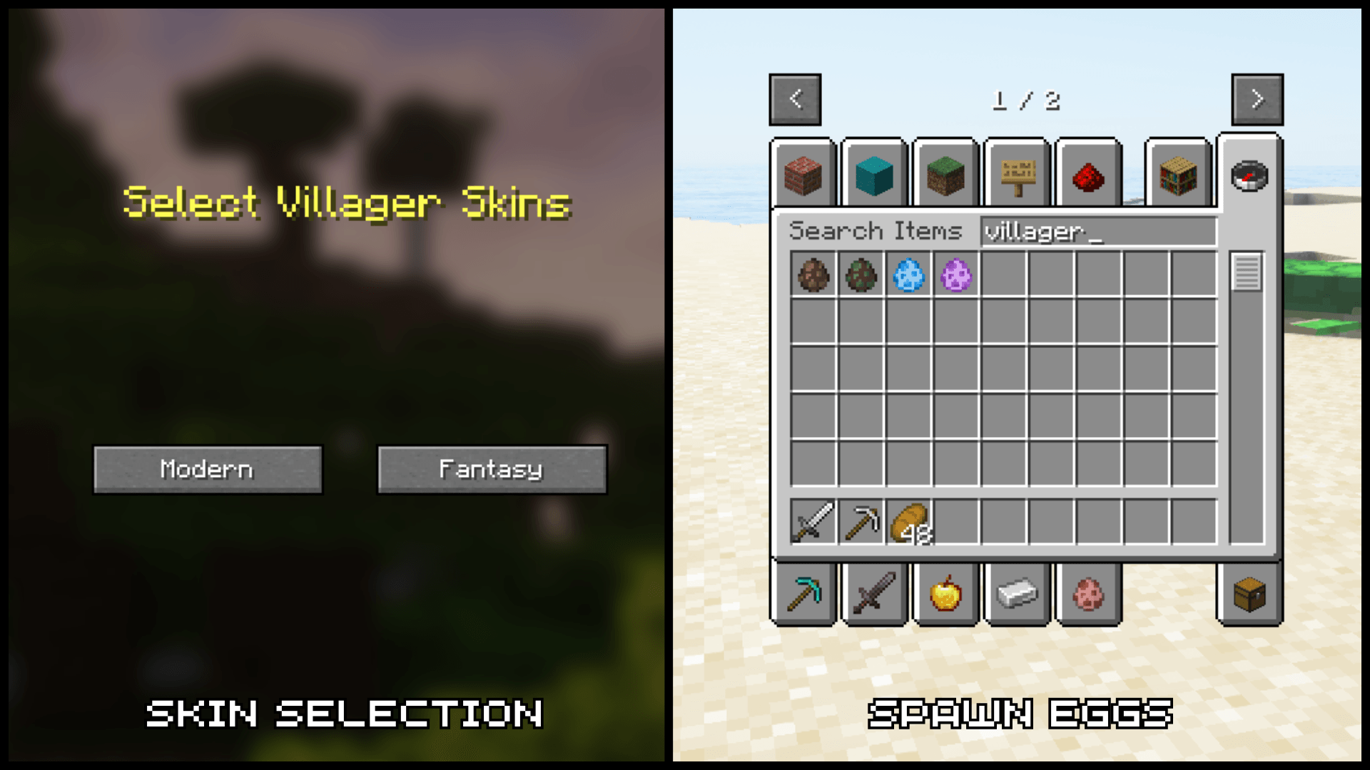 Thumbnail Villager Skin Selection and Custom Spawn Eggs