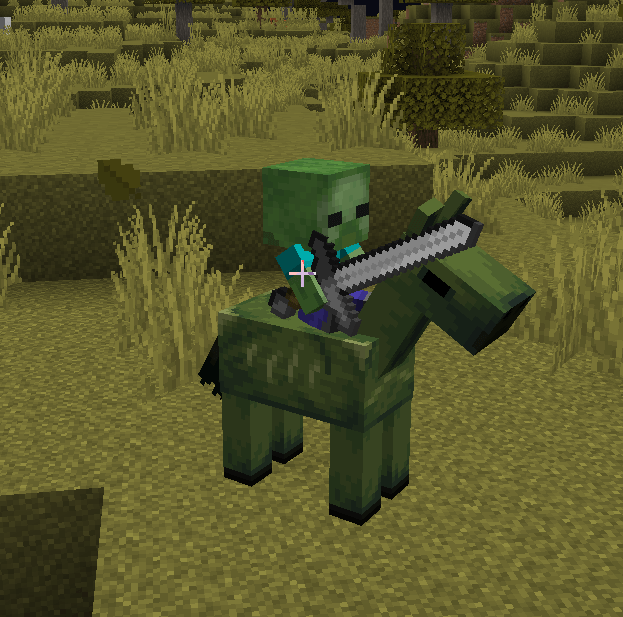 Thumbnail Zombie on a Zombie Horse. All biomes except Desert. Night only.
