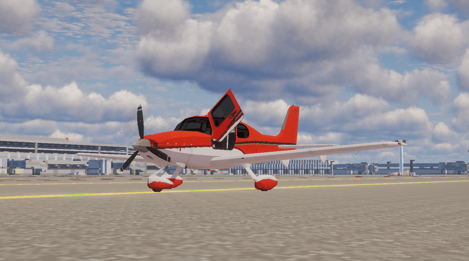 modern single engine aircraft with electronic flight display.