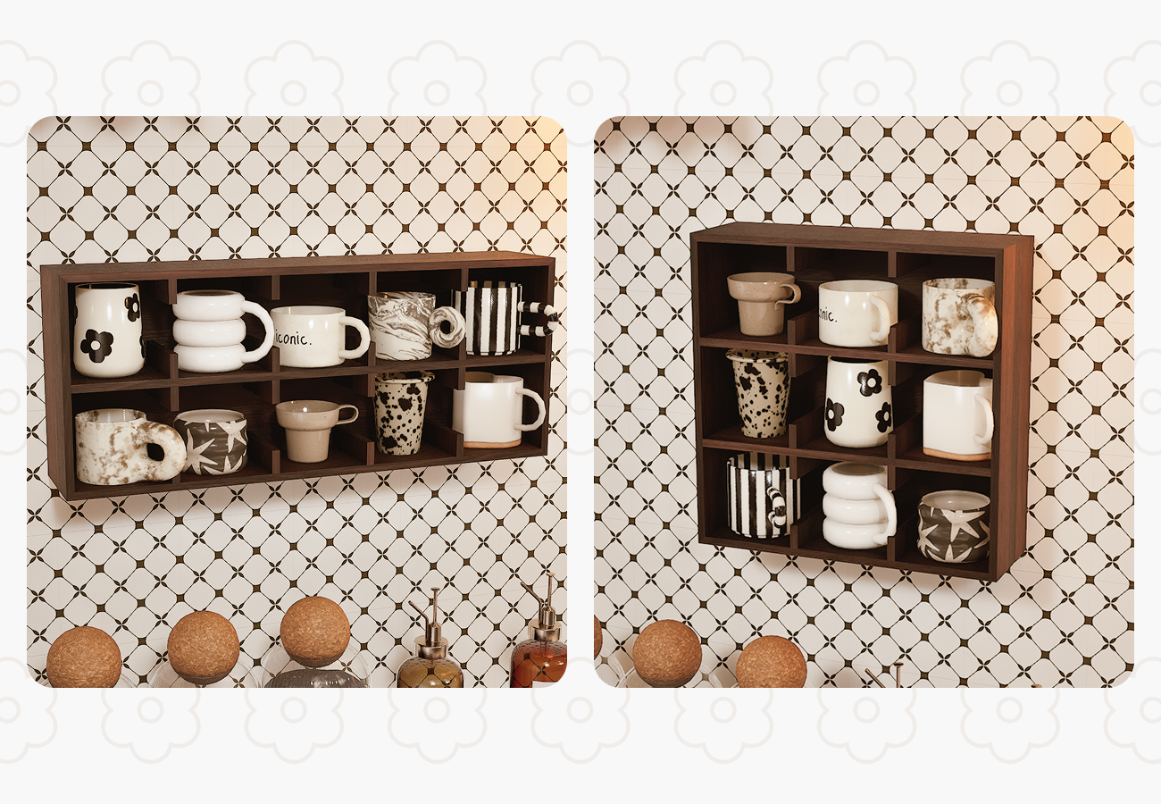 Mara Cup Wall Shelf Set