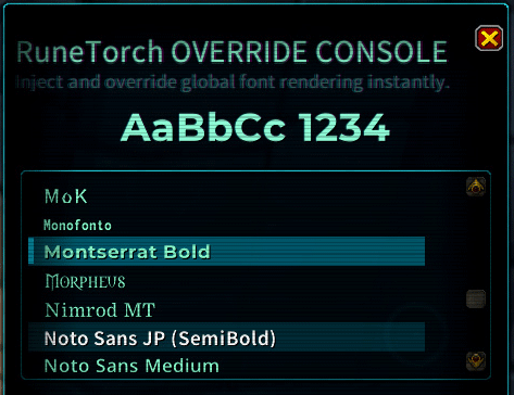 RuneTorch Menu01