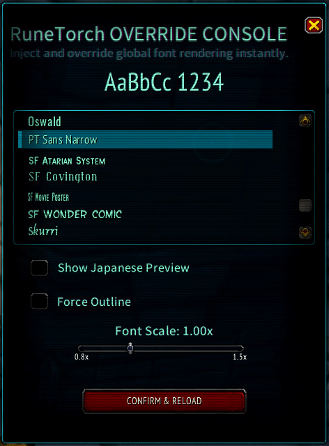 RuneTorch Menu02