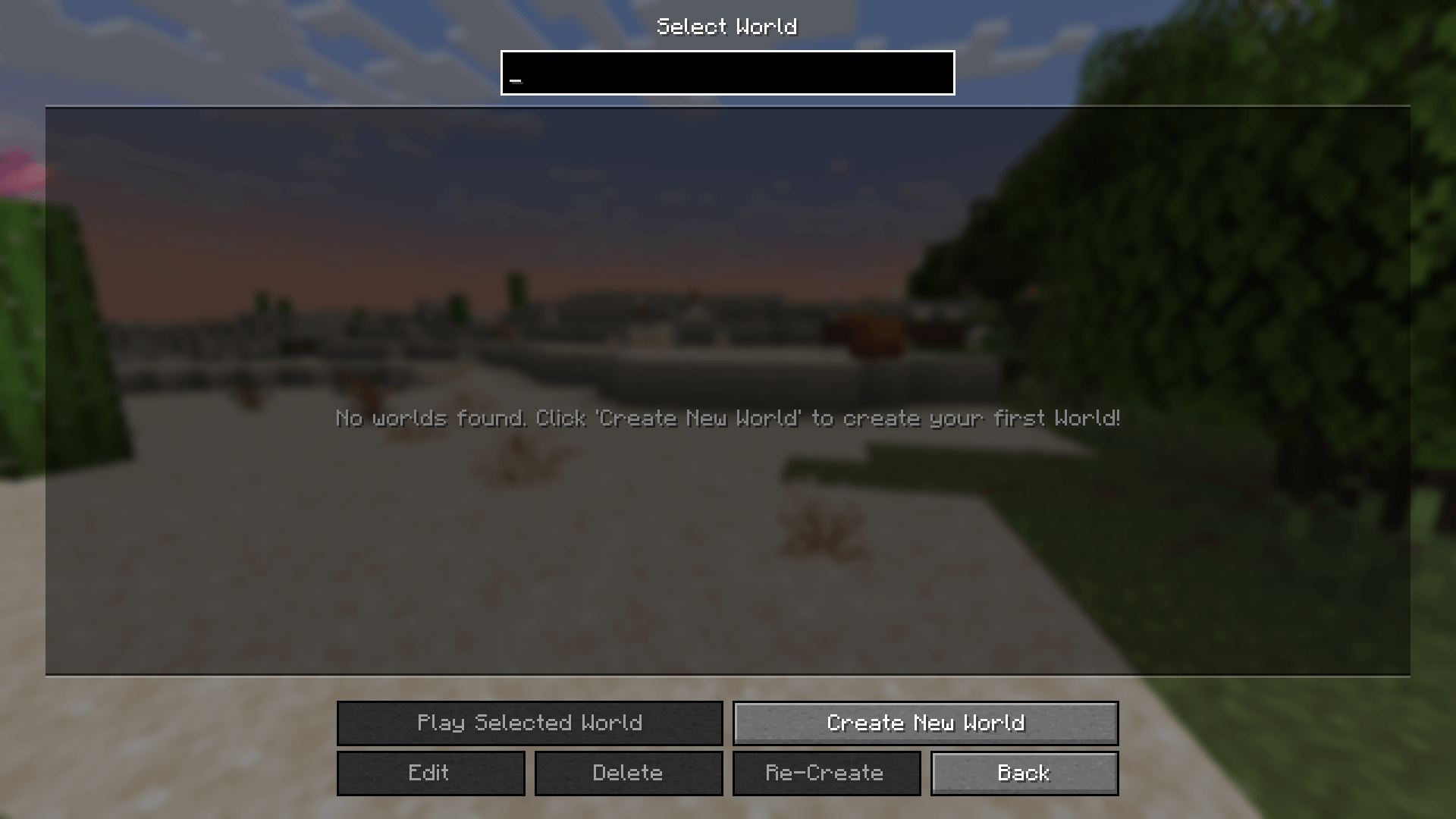 RWS feature that make MC open empty world list instead of world creation screen if you have no worlds