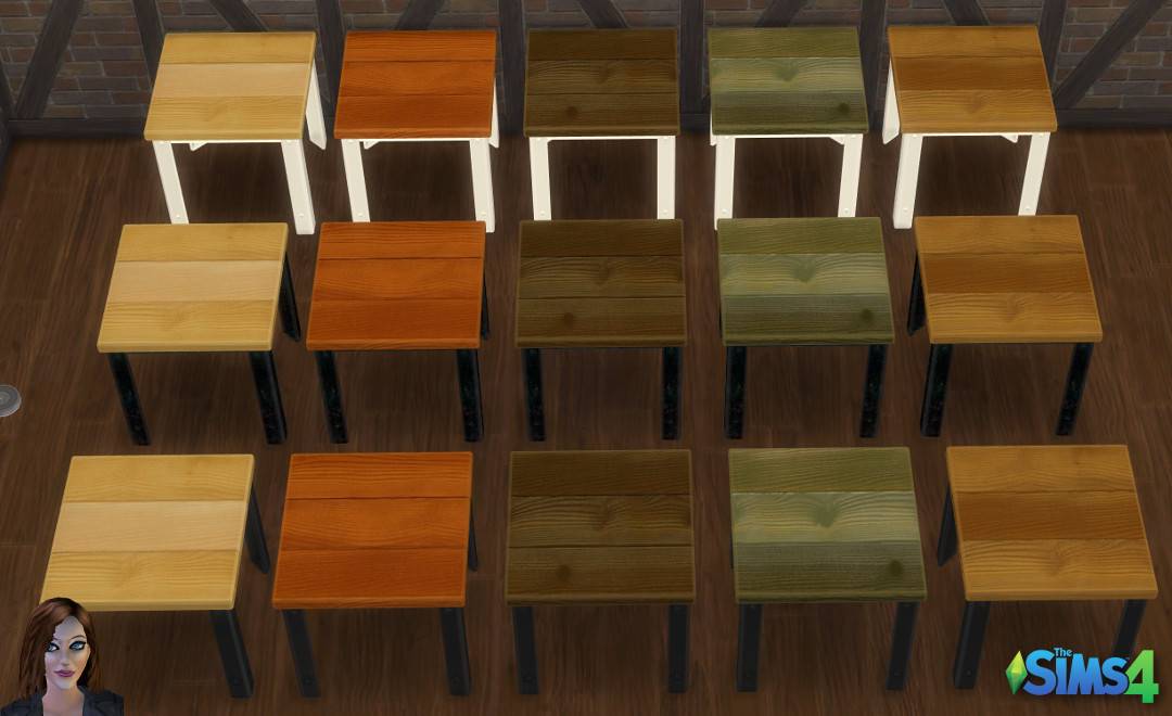 Thumbnail Ironwood End Table - Black Frame, old frame and white frame swatches - 1x1 add-on of the DIY Workbench