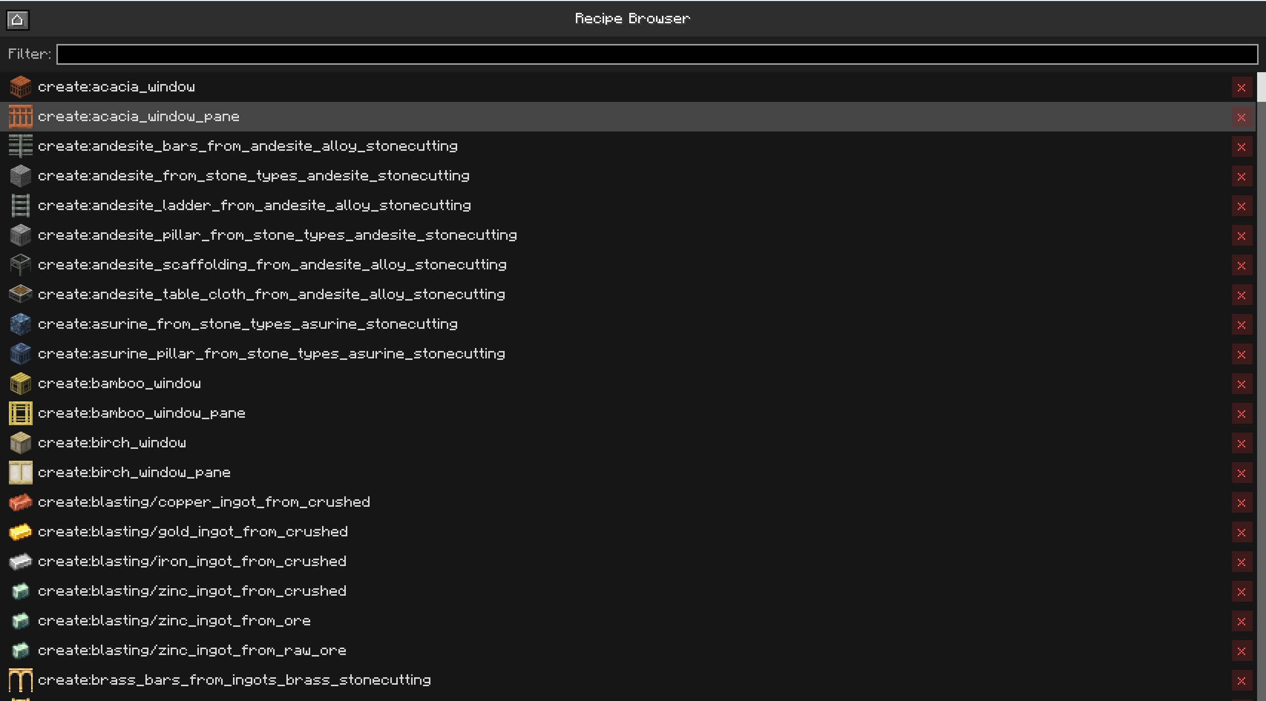 Recipe browser