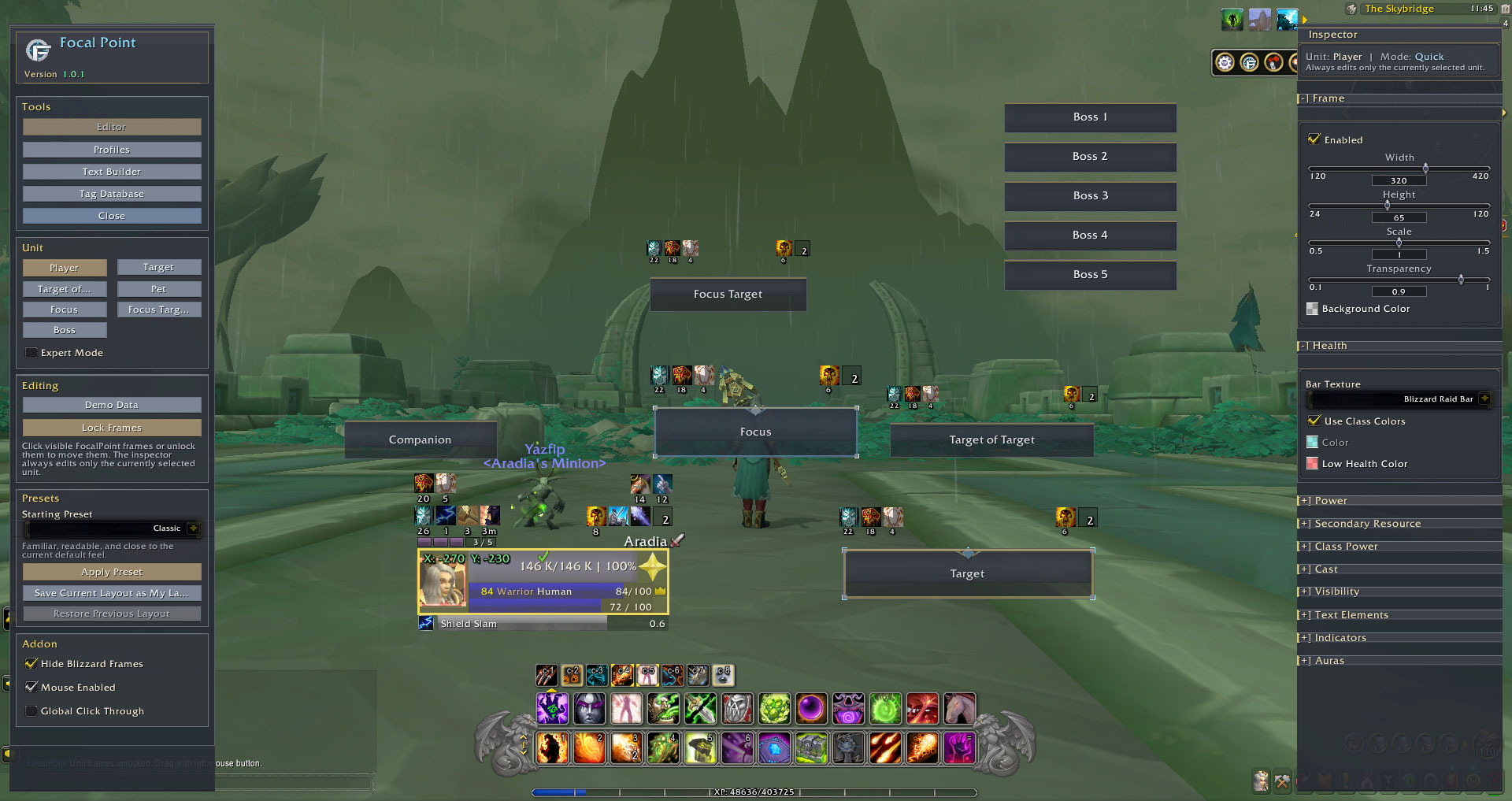 Thumbnail Unlock frames, select units and adjust layout settings directly in the in-game editor.