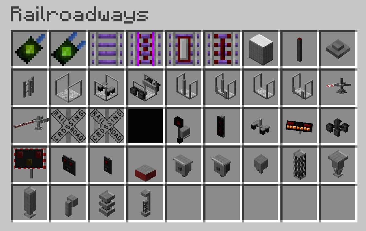 Thumbnail Railroadways has many items and blocks, all related to each other in some way