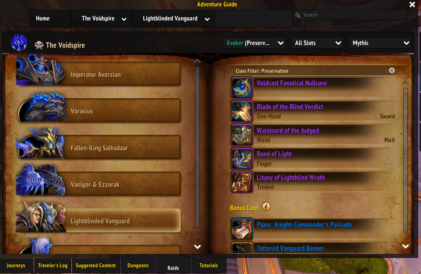 Thumbnail Items in the dungeon journal now display a check box in the top left of the item image, checking it adds it to your wishlist - indicating that you would like to bonus roll for it!