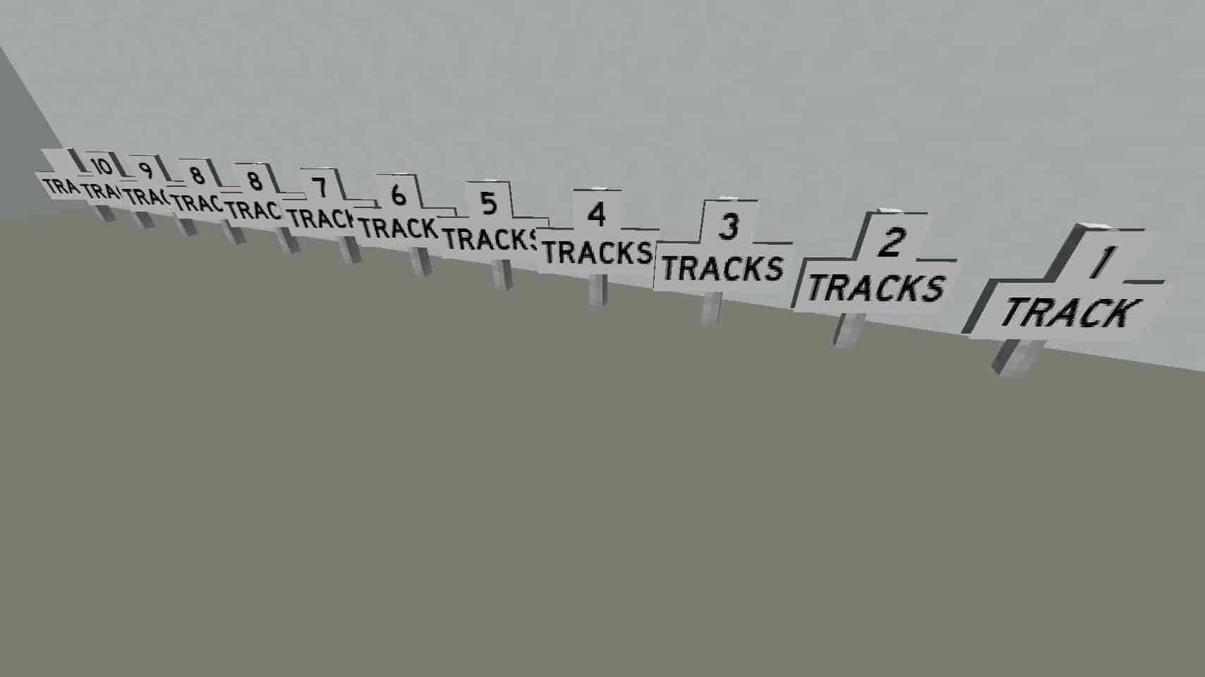 Thumbnail Signs for up to ten tracks supported, plus a blank one as well