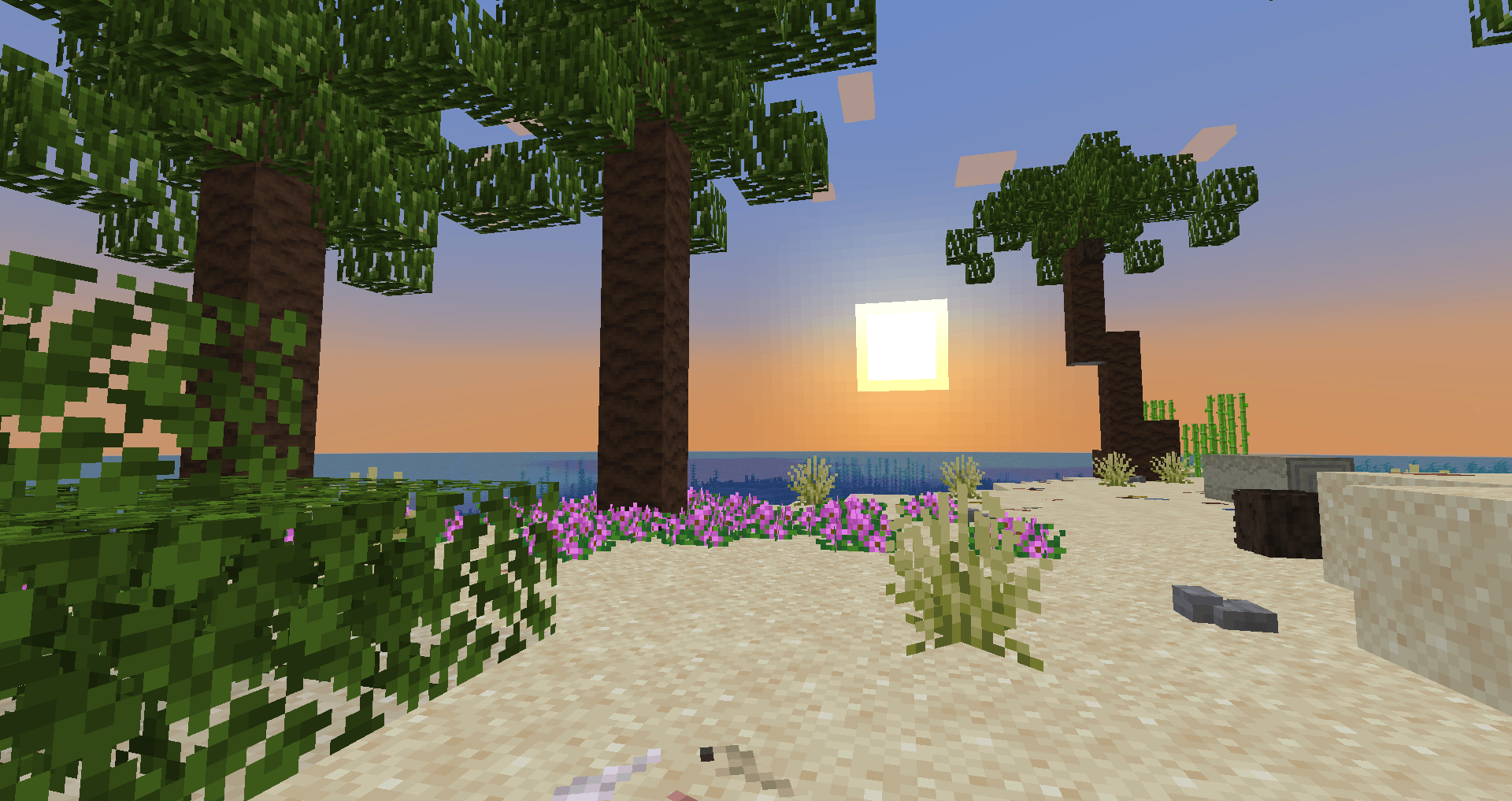 Thumbnail The beach biome during sunset