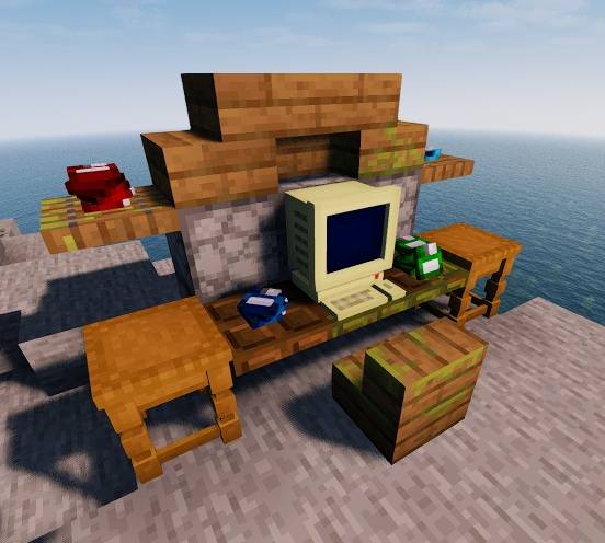 Desk set up with disk stacks! (PC not included in mod!!!)