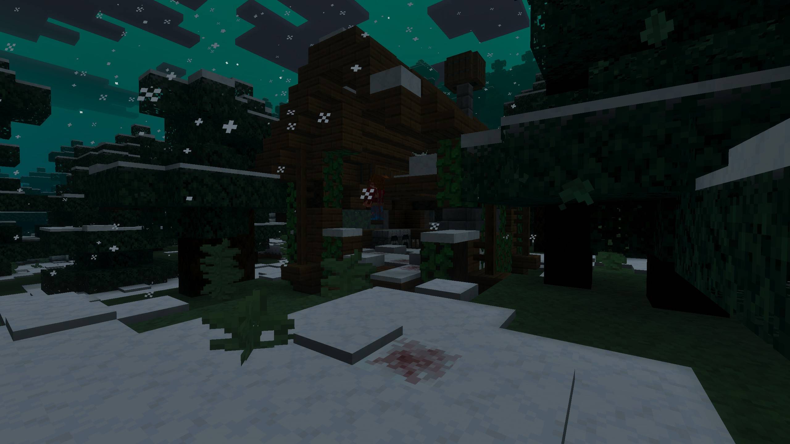 A destroyed cabin in the woods