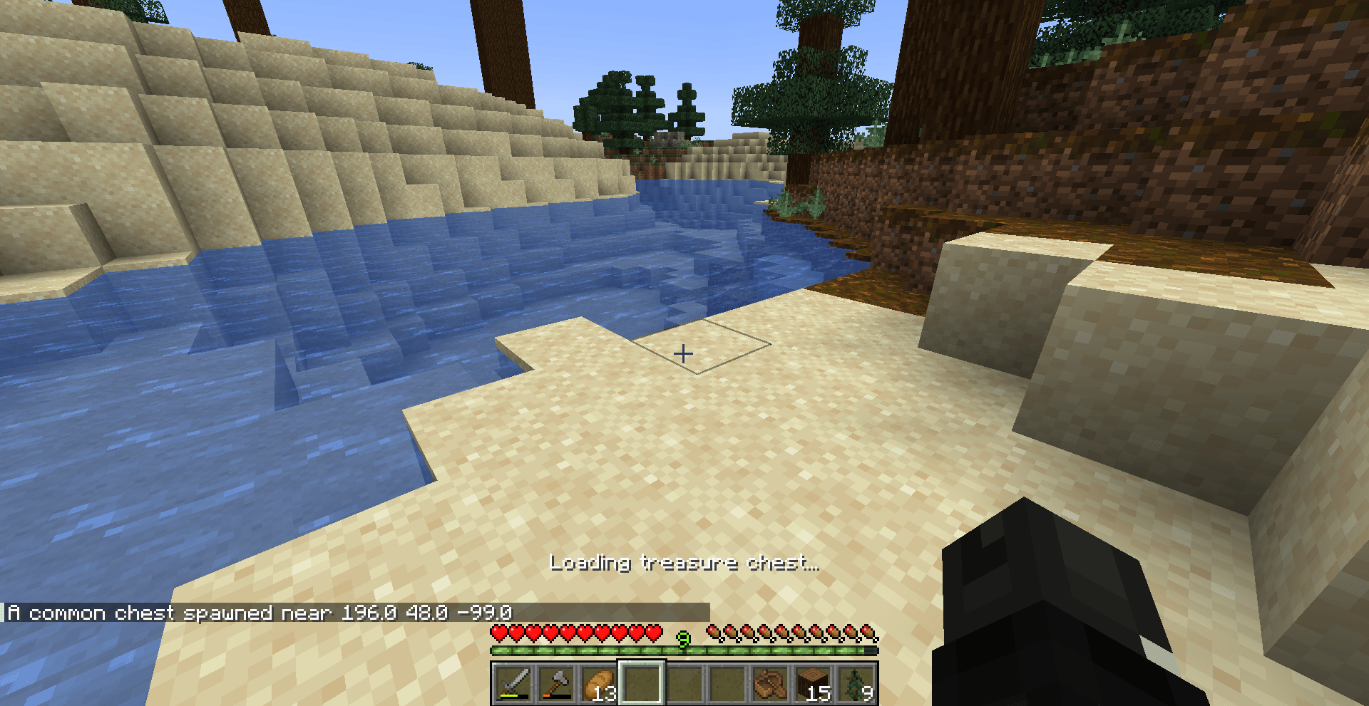 After clicking the map, a new treasure chest is generated.