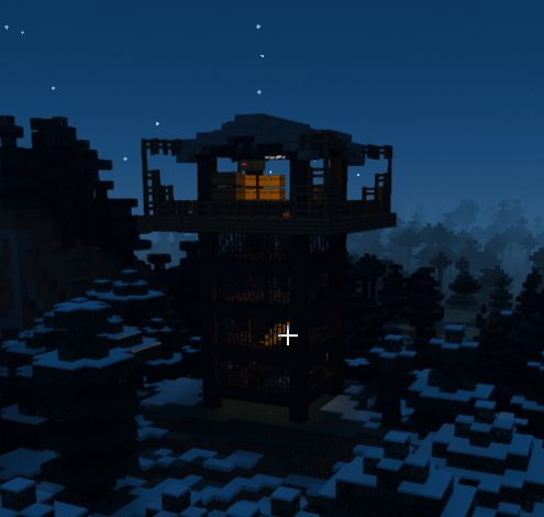 the watchtower at night, spooky!