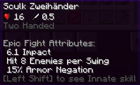 Sculk Zweihänder Stats