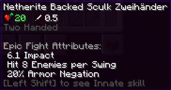 Netherite Zweihänder Stats