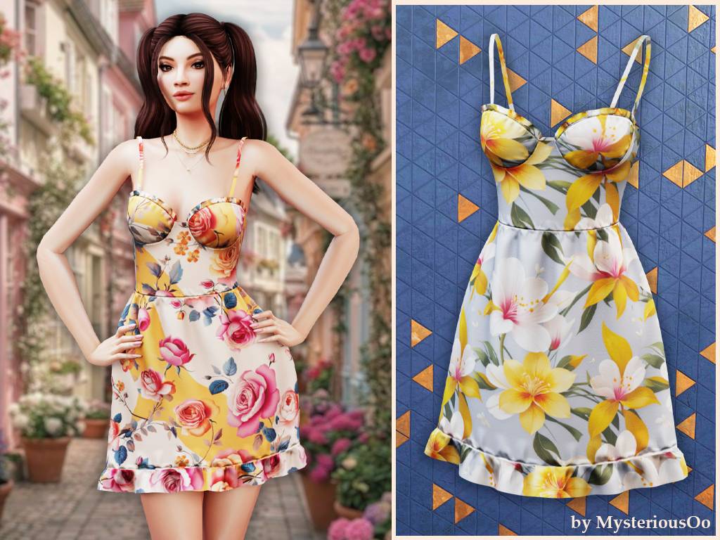 MysteriousOoFloralBustierRuffleHemDress0404.jpg