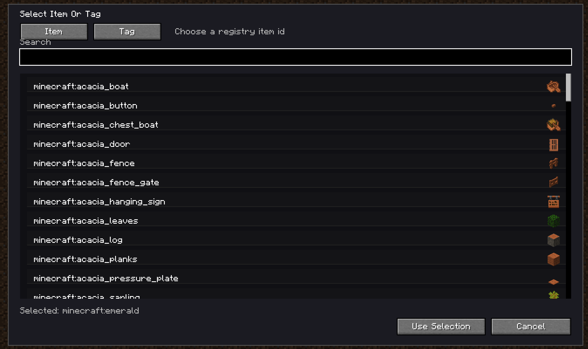 Easily Search up Items/Tags for easy trading adjustments