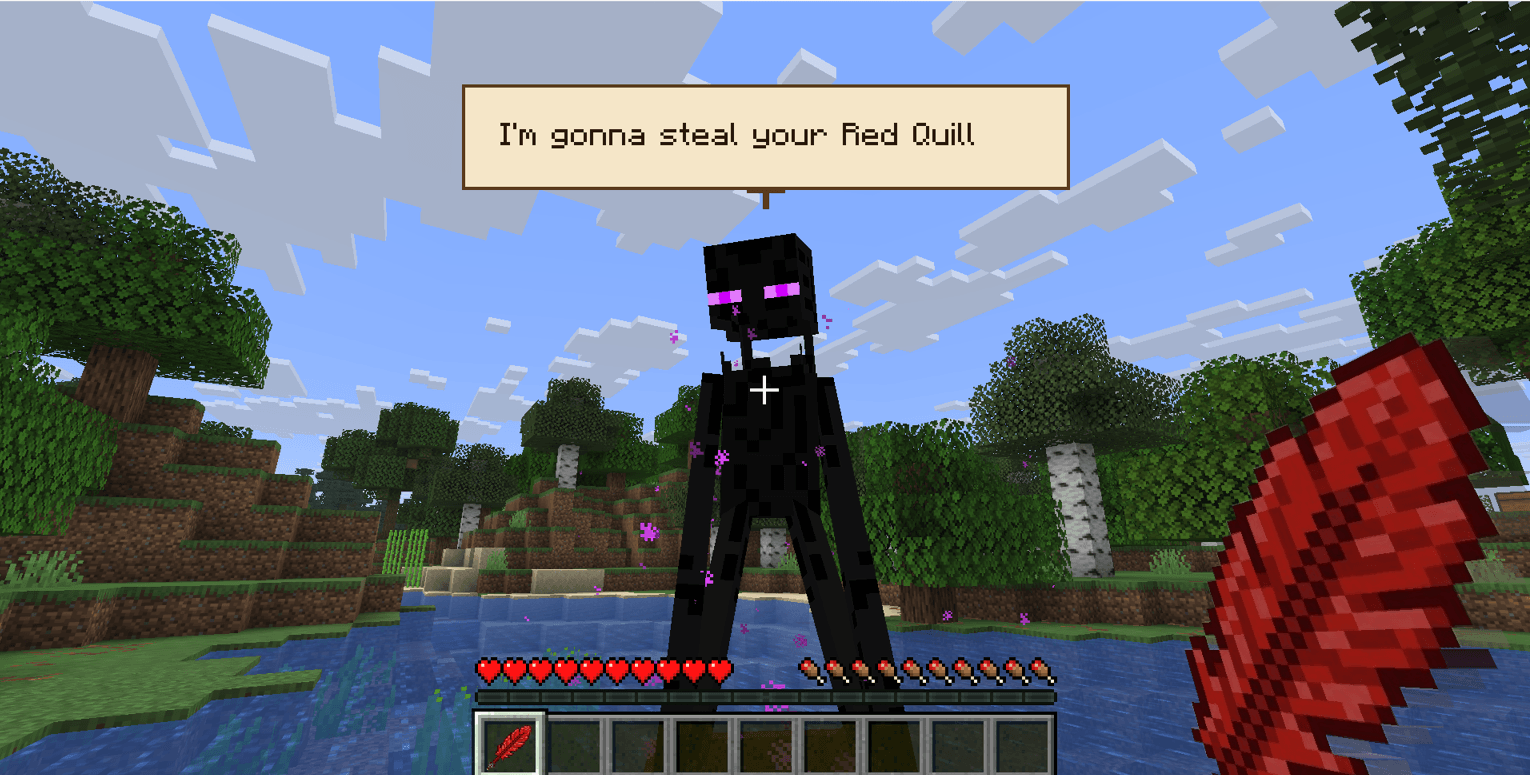 View of Dialogue and of Red Quill item