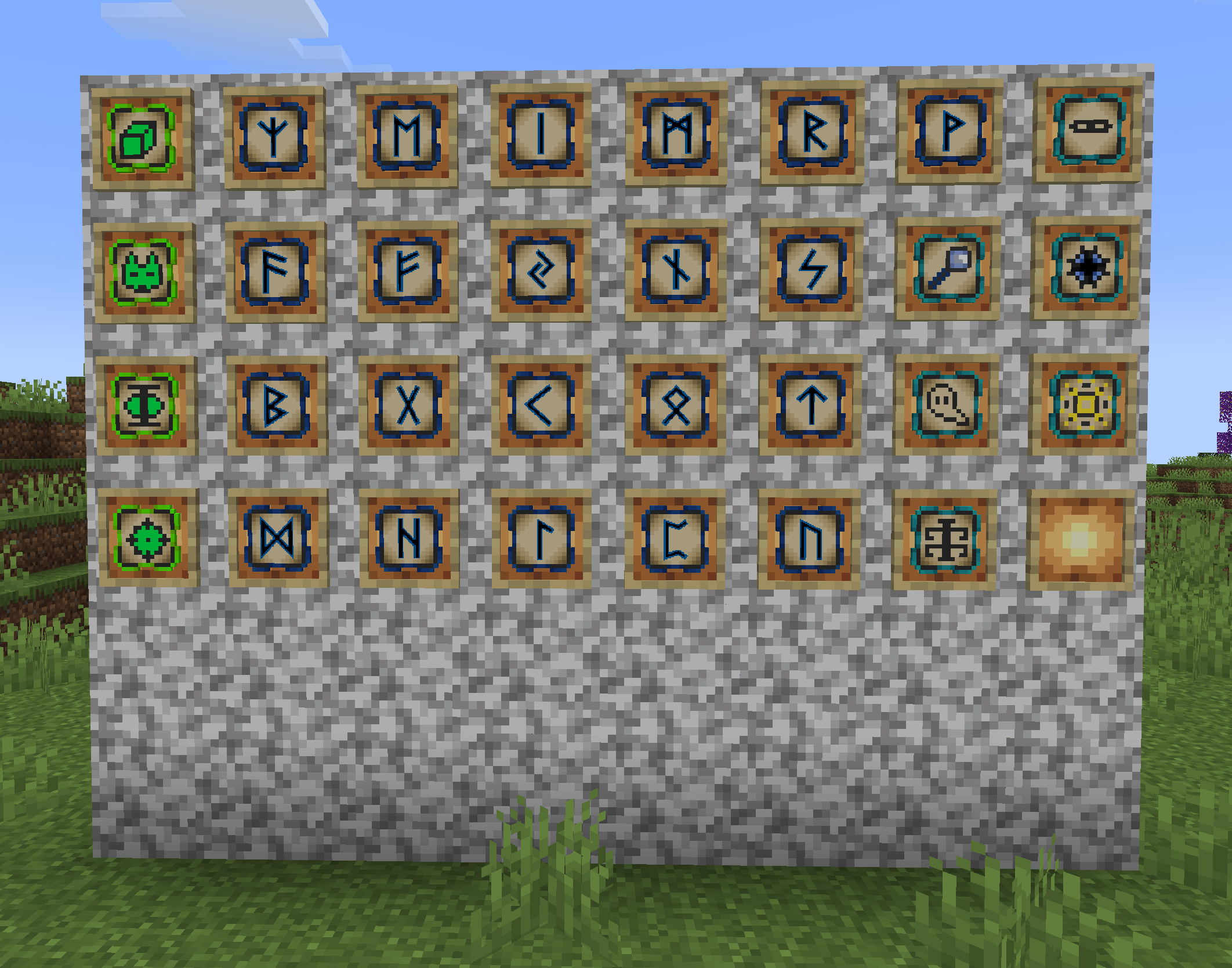Thumbnail New Target Glyphs (Block, Creature, Entity, Location)
New Rune Alphabet for storing and retrieving (Macros, Block types, creature types, specific entities, and locations)
New special ability glyphs (Shadow, Ward, Spectre, Disguise, XRay)