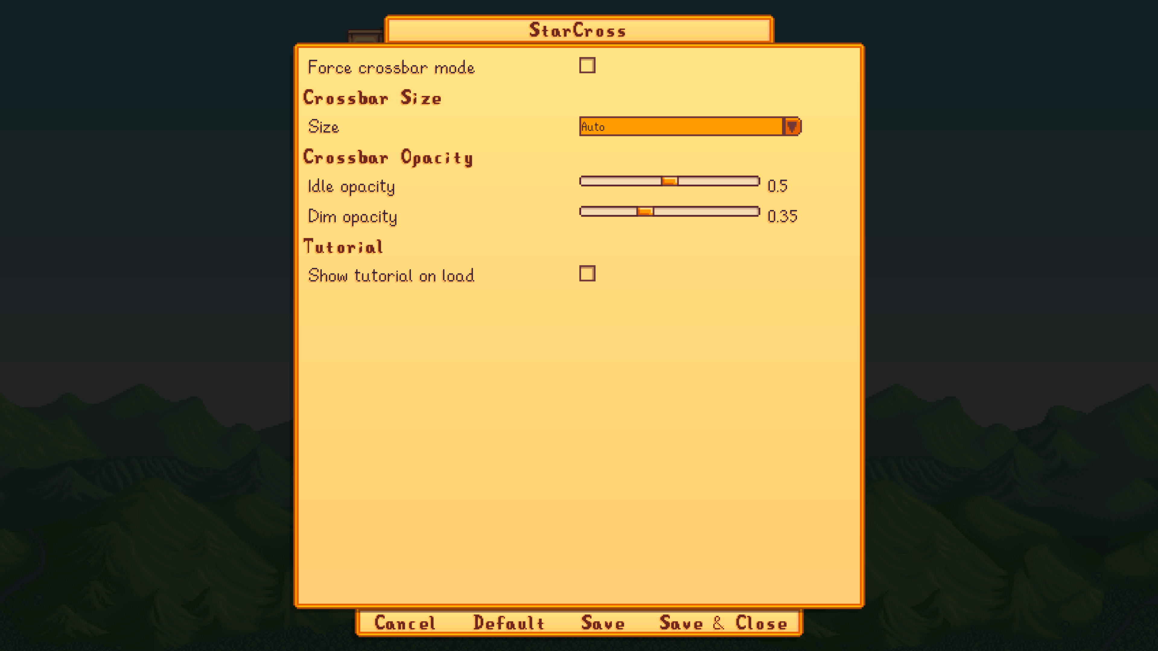 Optional GMCM config menu.