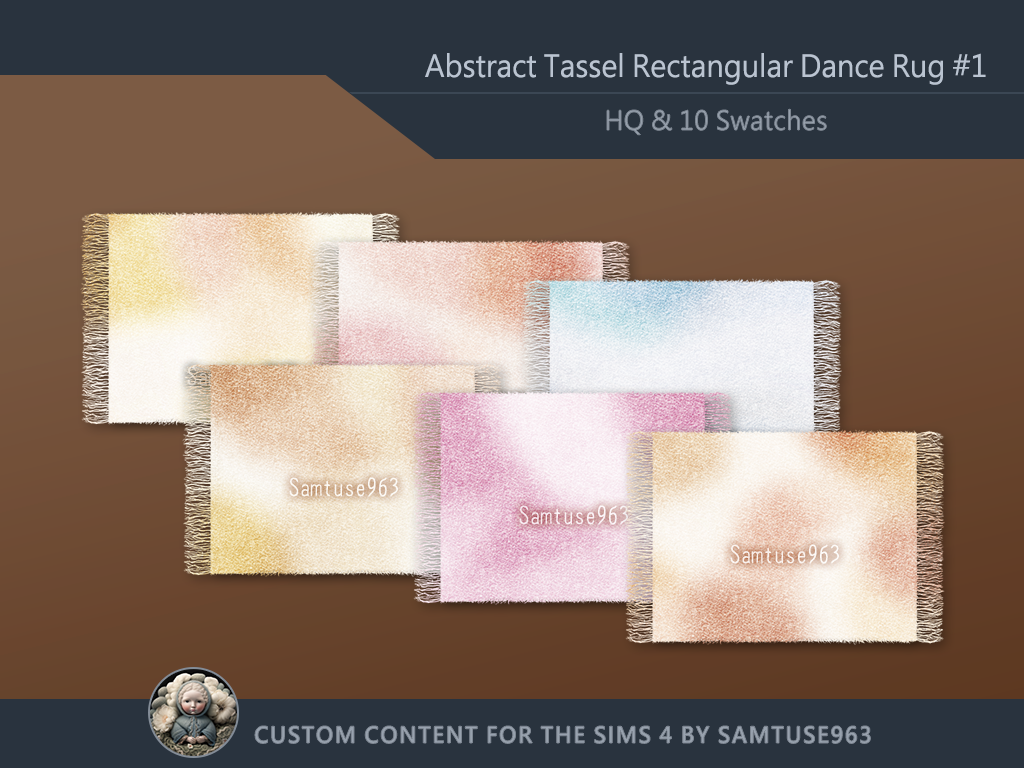 Abstract Tassel Rectangular Dance Rug #1 Samtuse963