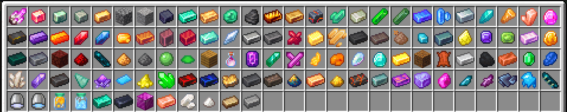 A list of usable items