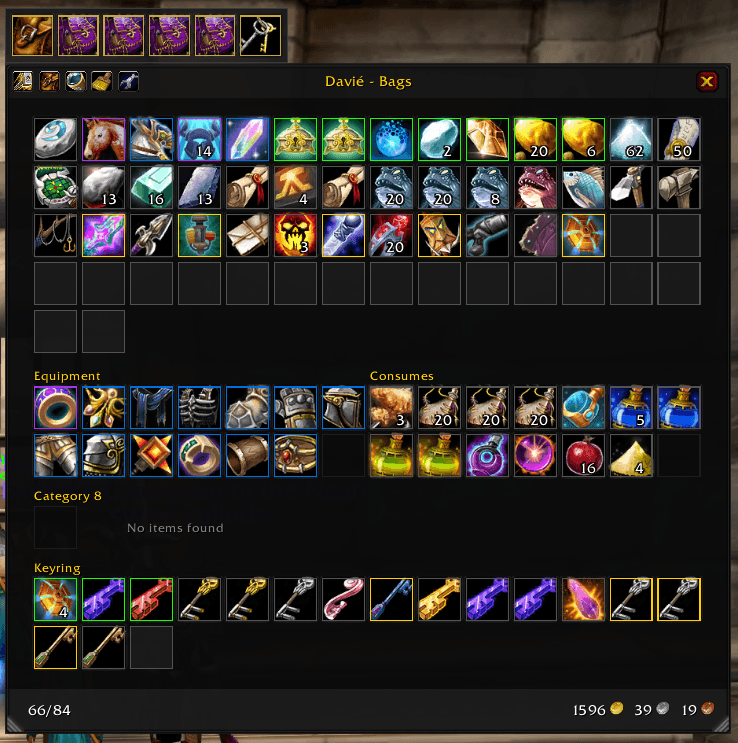 LunaBags inventory window