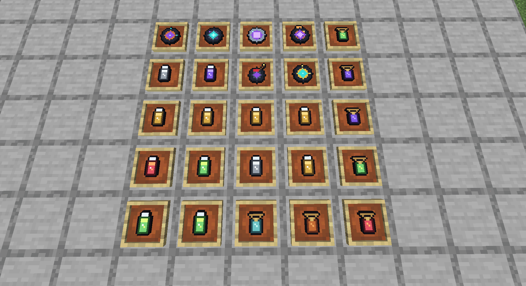 Object, mini potion and talisman.