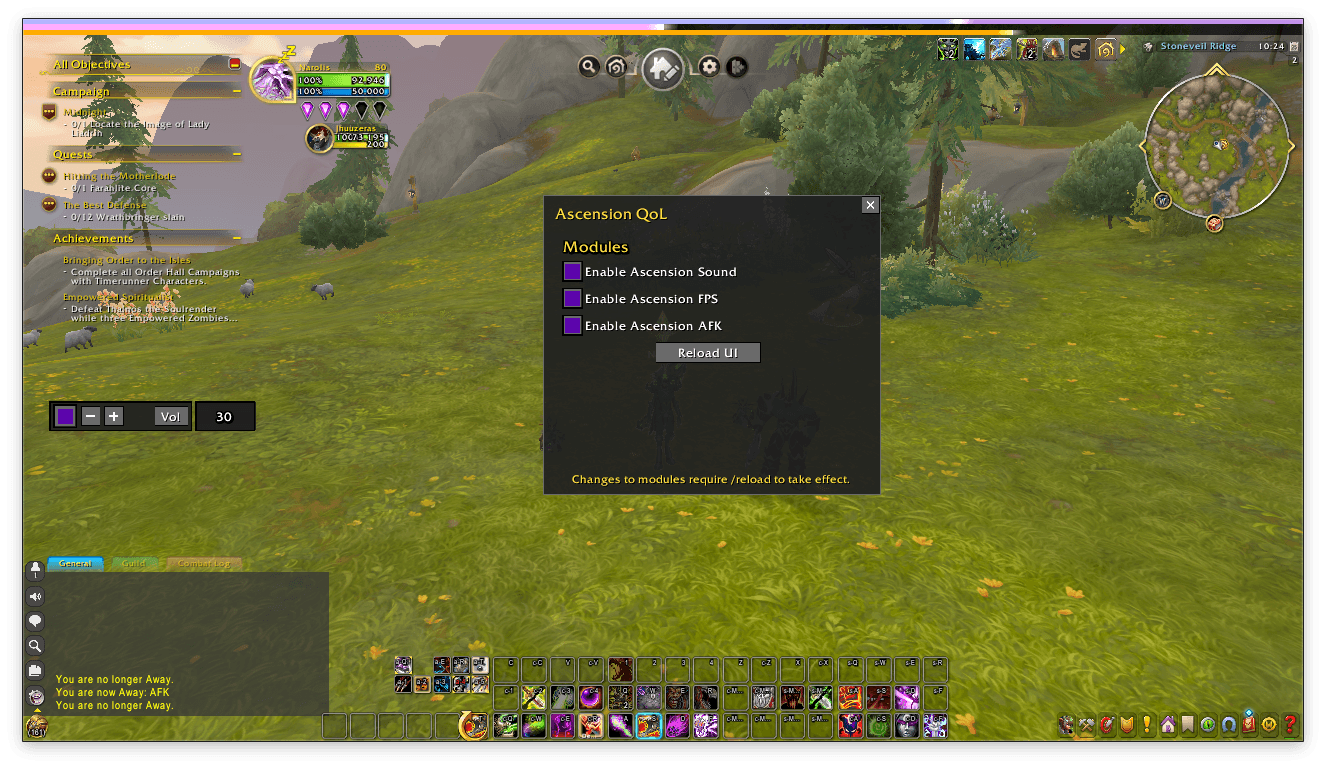 Thumbnail /aqol to toggle on/off any of the modules.