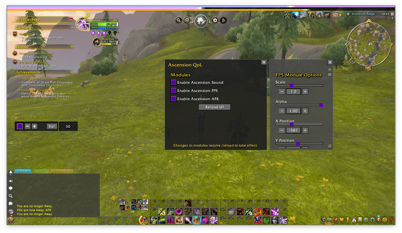 Thumbnail FPS UI options menu, access this from the FPS context menu