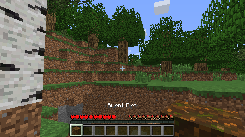 Burnt dirt in the action/hot bar