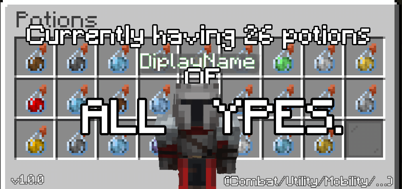 We also currently having 26 potions in version 1.0.0, ecpecting to see more in the future and versions
