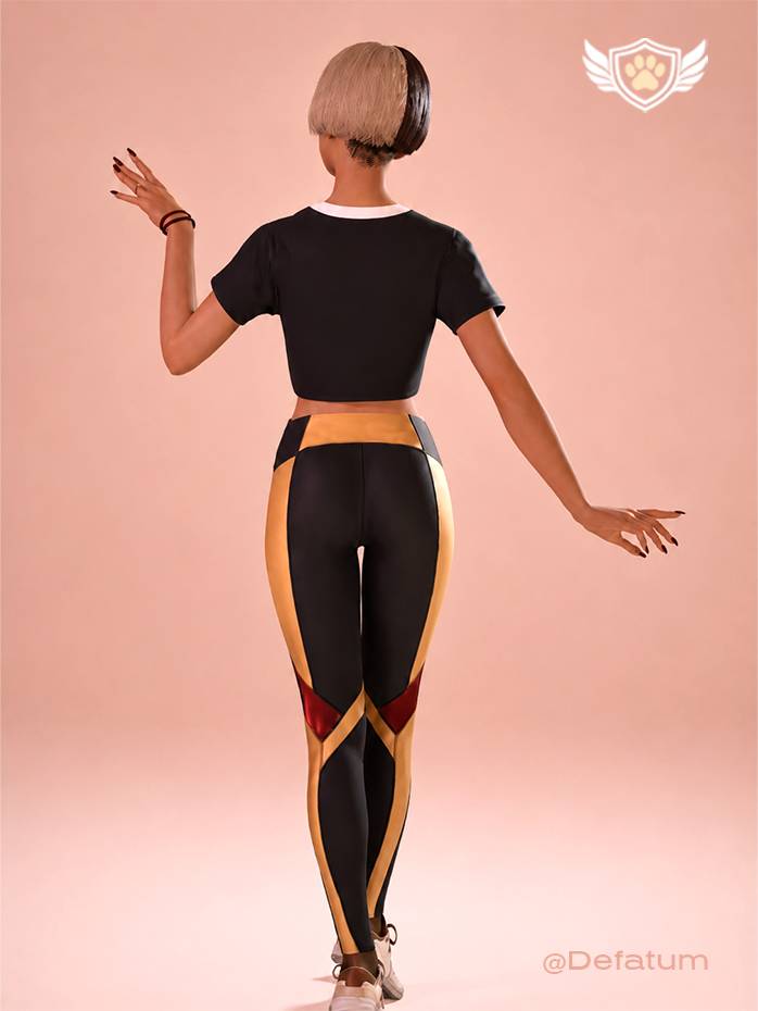 The Midnight Legacy crop top from the College Core Collection 25’. Back view of the navy crop top.