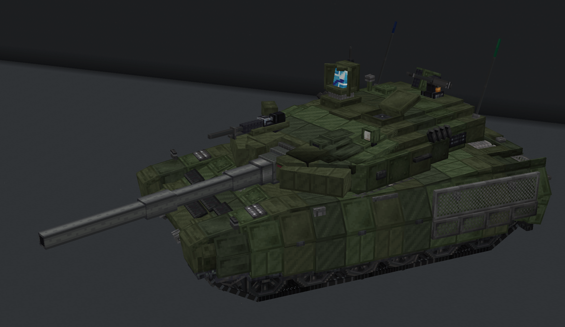 Tank with steel medium cannon