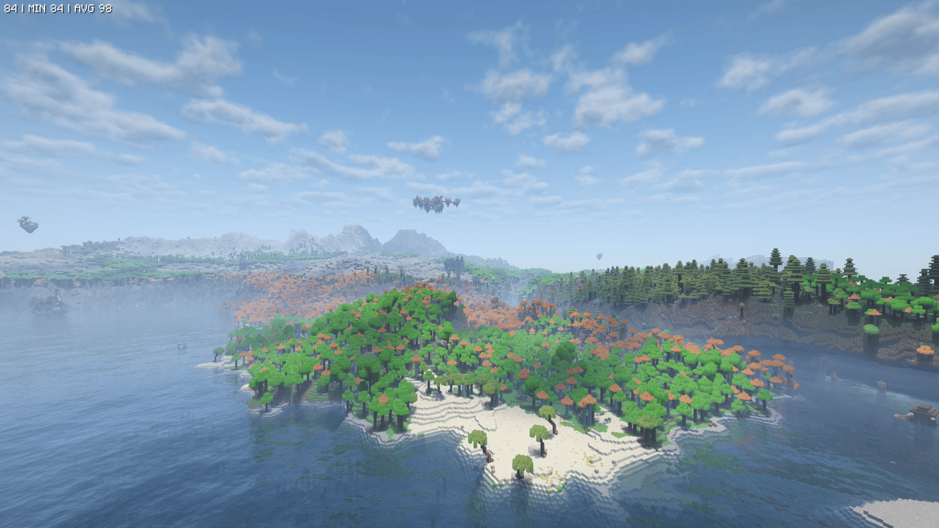 With Distant Horizons mod installed