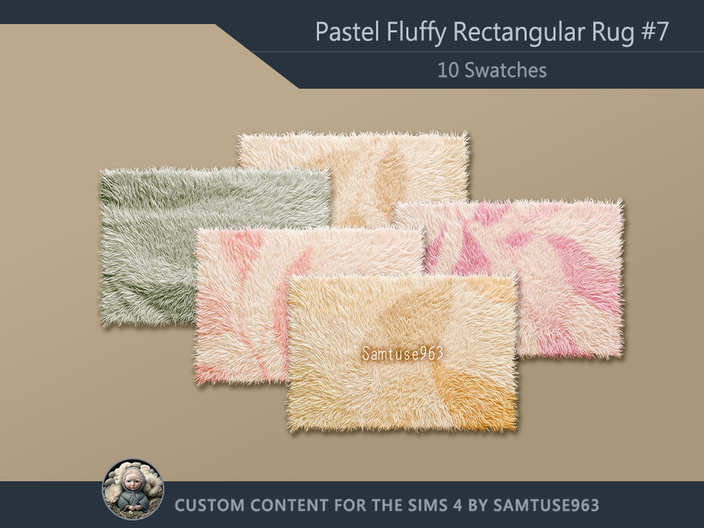 Pastel Fluffy Rectangular Dance Rug #7 Samtuse963