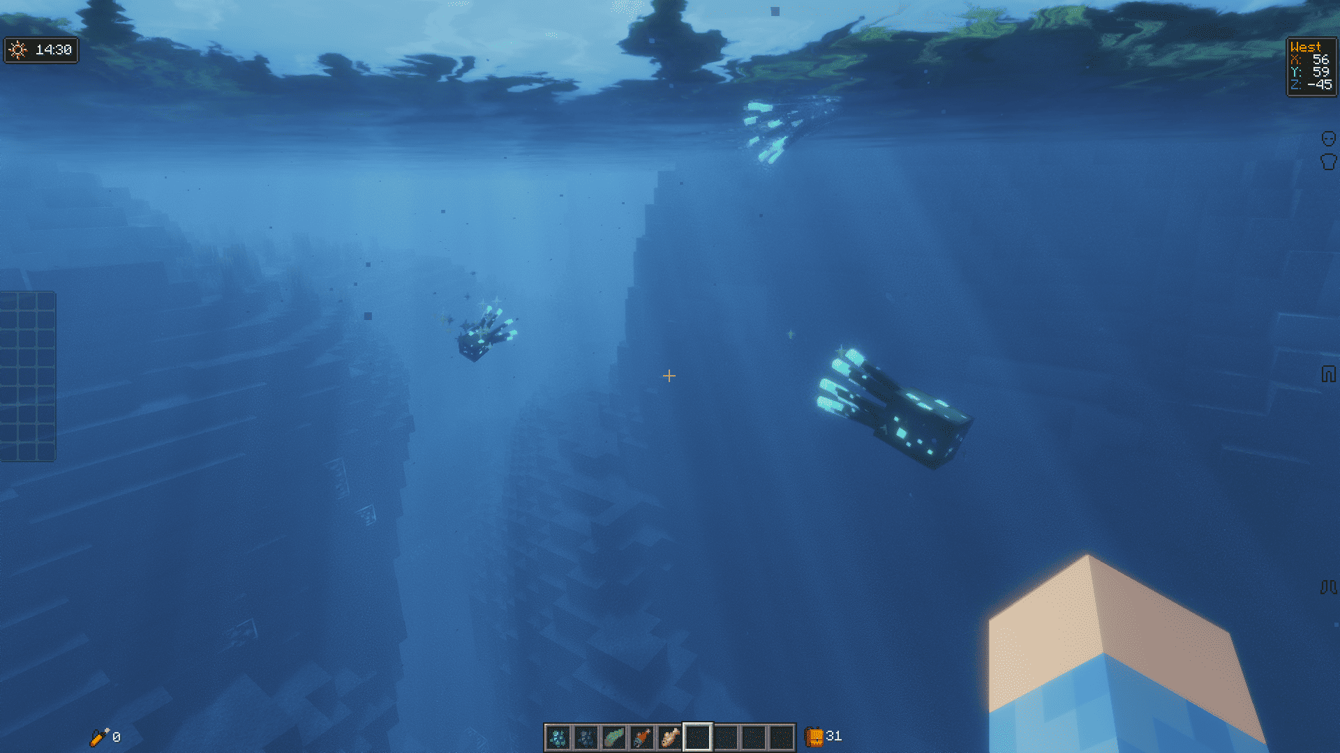 Three Glow Squid