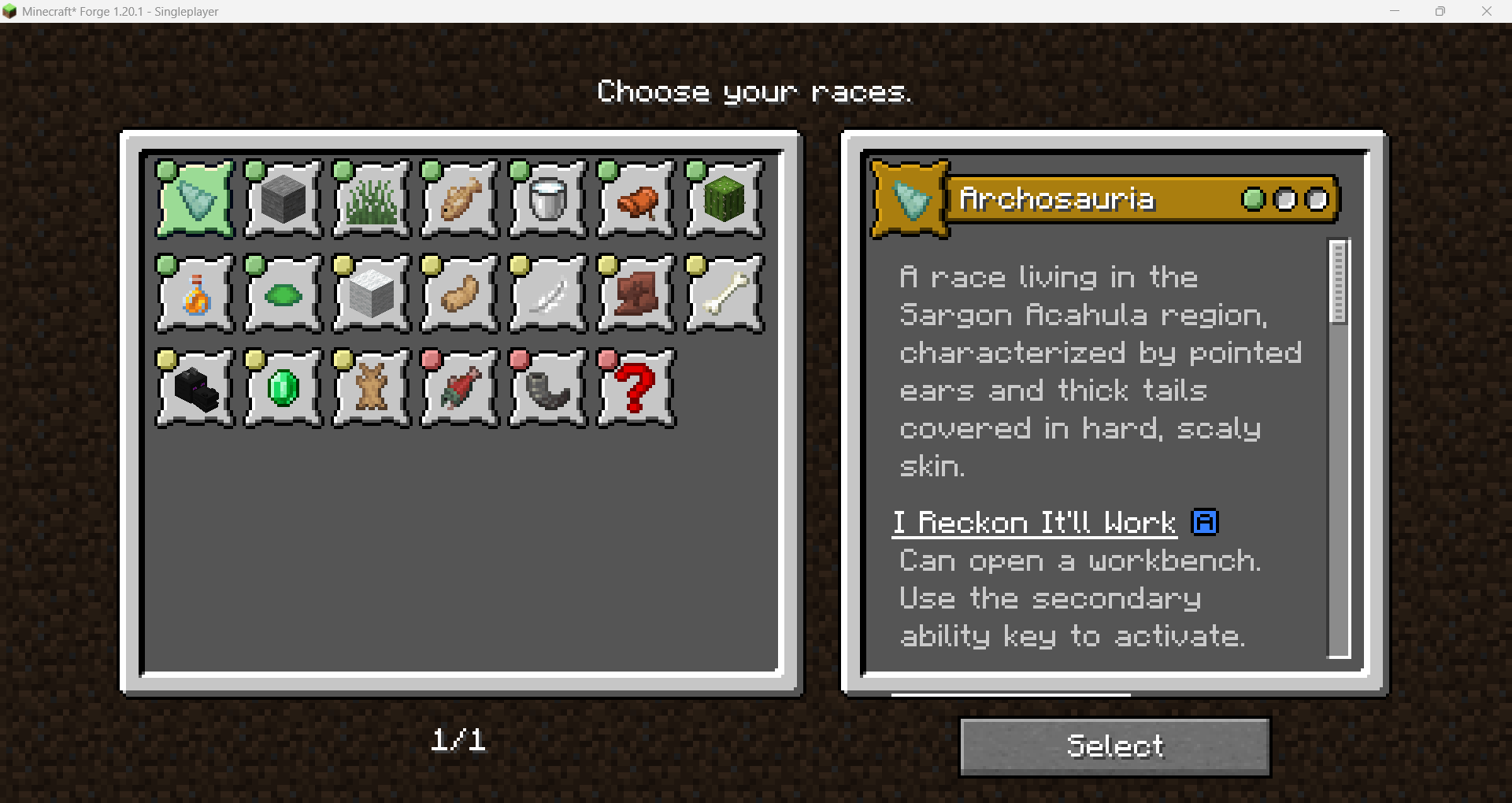 the original races selection