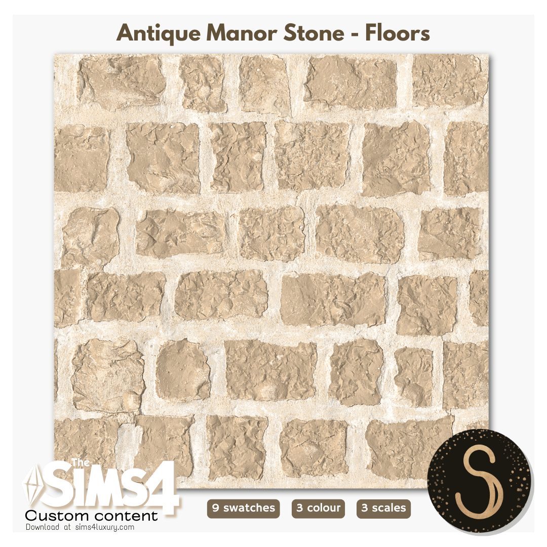 Sims4Luxury - Antique Manor Stone - Floors
