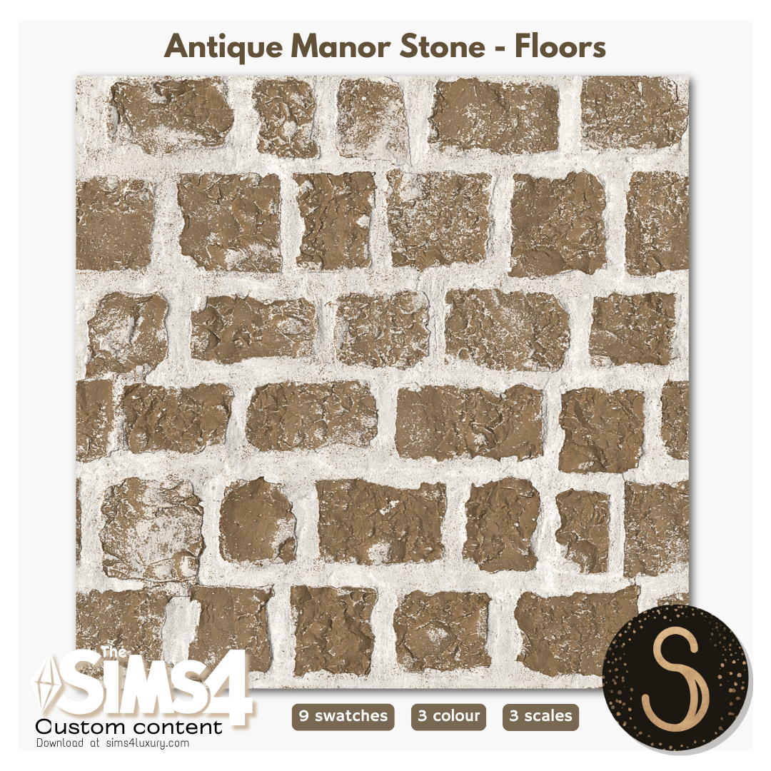 Sims4Luxury - Antique Manor Stone - Floors