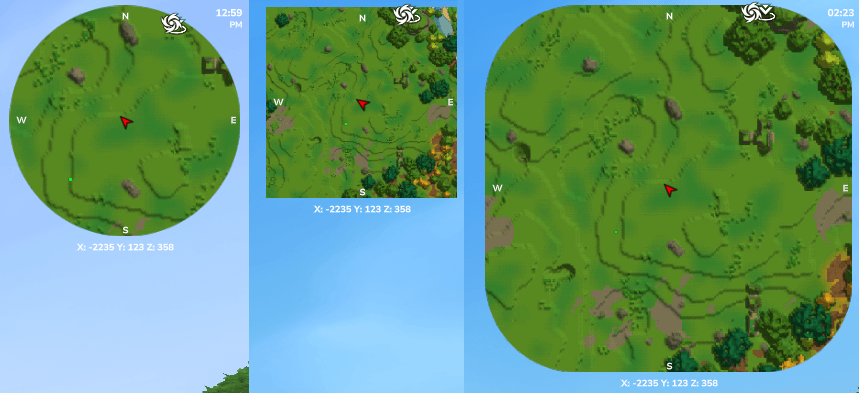 Different minimap sizes & shapes for you to try out!!