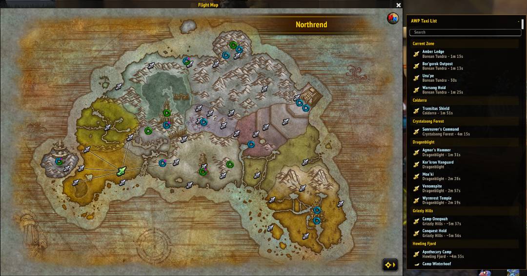 Shows route destination, favorite destinations, recent destinations, current zone with customizable text size and which side of the map it should attach too. Can also be collapsed to hide it. This feature is OPTIONAL and can be turned on/off in AWP options