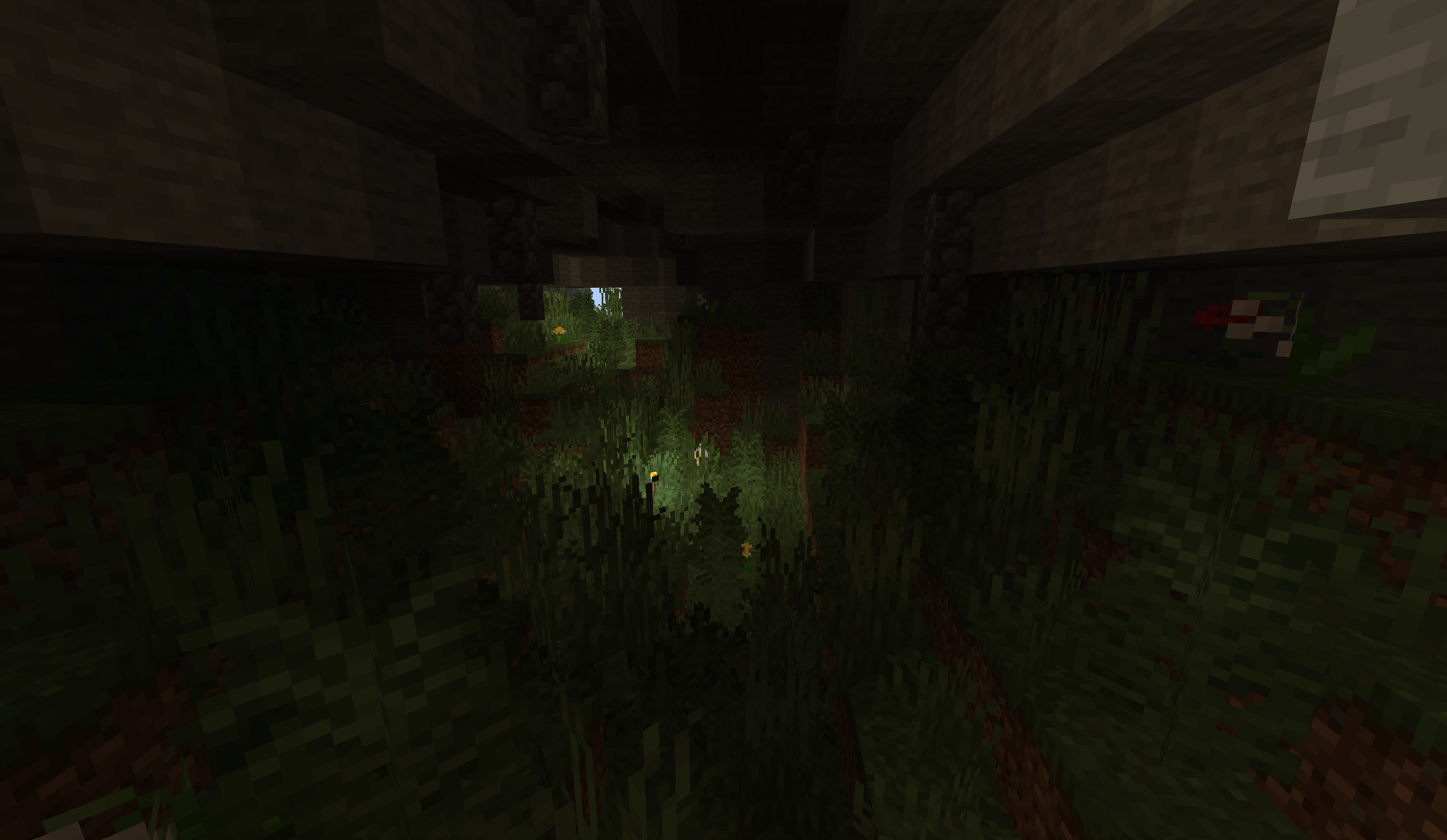 Thumbnail New lush grass and hanging rocks.