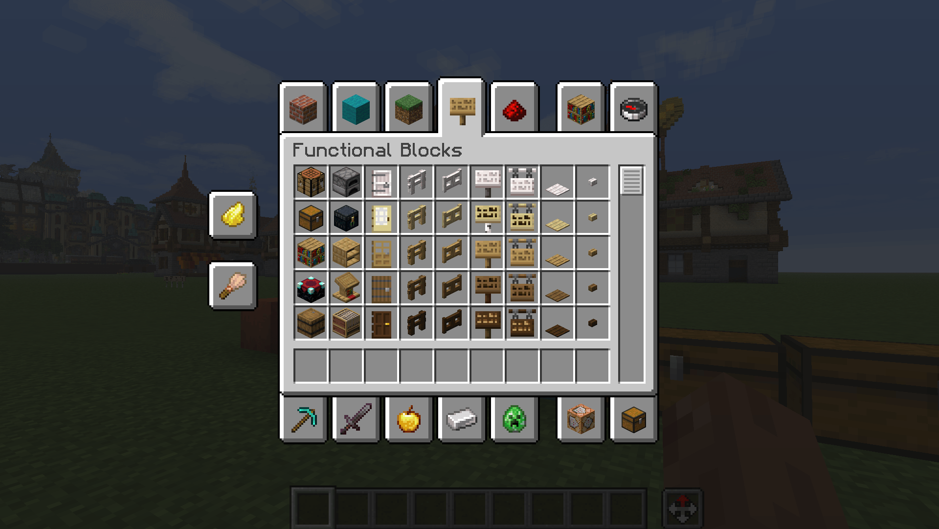 Thumbnail Fences, fence gates, functionnal blocks, here (all the blocks that are see through pretty much)