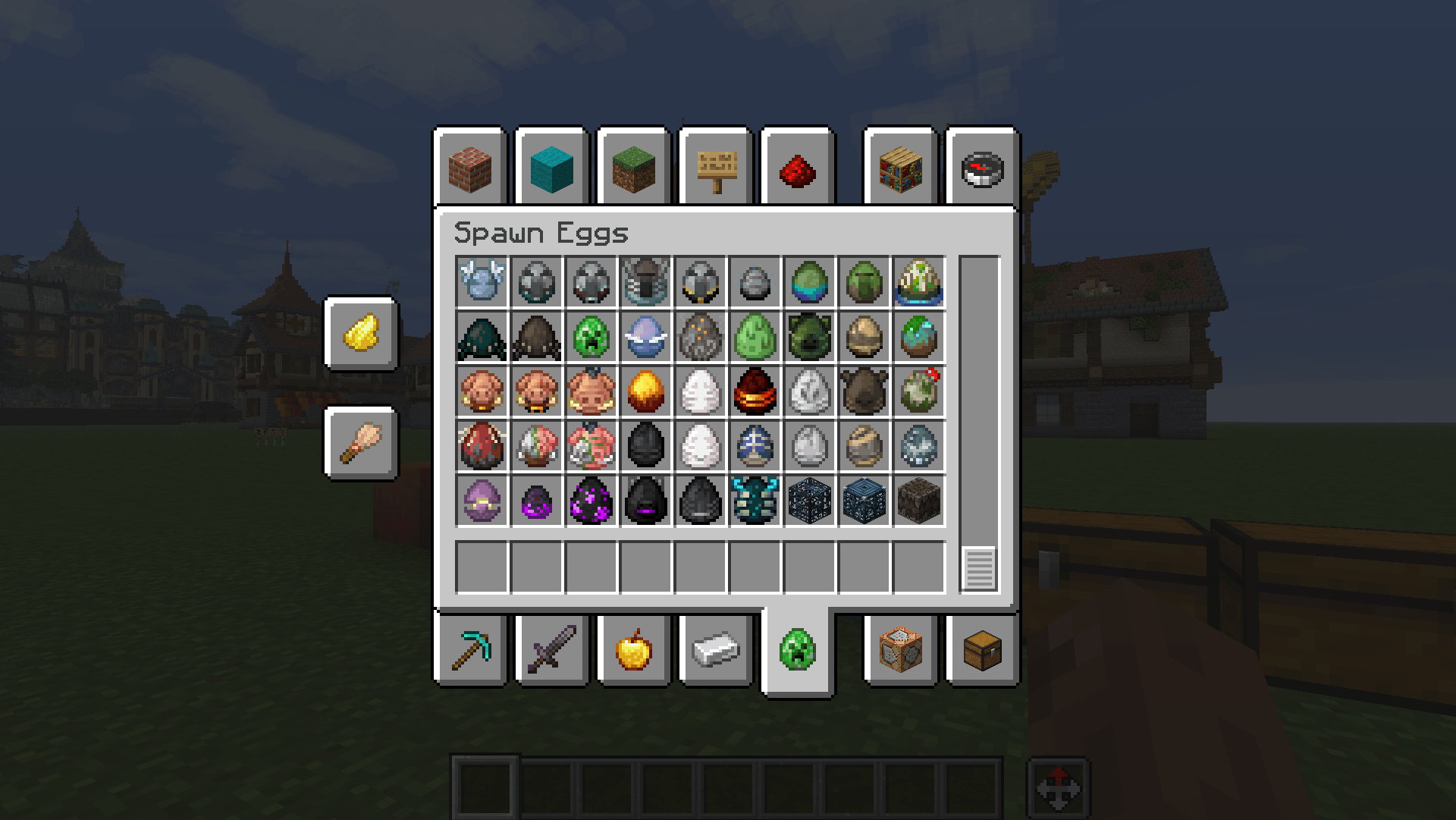 Thumbnail Ender dragon and wither eggs added, mob pairs put next to each other, nether creatures on one side, zombies and skeletons on the other.